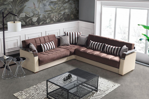 Hoekbank woonlandschap Beige L-vorm Bank Woonkamer Hoekbanken Luxe 315 x 245