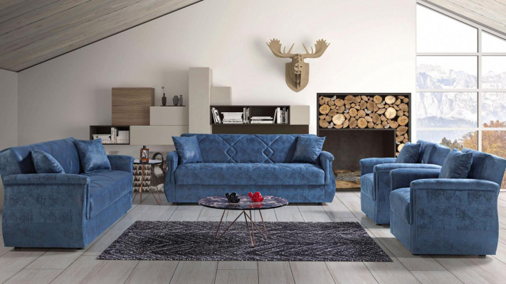 Bankstel 3+2+1+1 Hout Woonkamer Luxe Bank Modern Stof Compleet EU