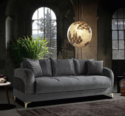 Bankstel 3+2+1+1 zits meubel luxeset Bankstel modern grijs 4-delig