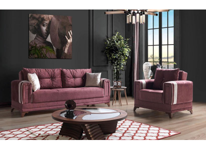 Bankstel 3+1 zits textiel hout bankstel 3 zits modern fauteuil compleet set EU