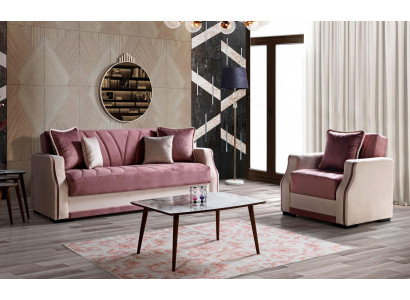 Bankstel 3+1 zits Stof Hout Bankstel 3 zits Modern Fauteuil Compleet Set Nieuw 3