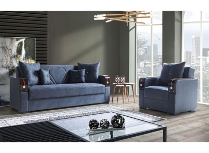 Sofagroep 3+1 zits stoffen houten bankstel 3-zits modern fauteuil compleet set 1