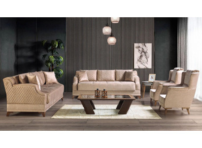 Sofaset 3+2+1+1 Zitsbank Fauteuil Set Modern Relax Meubels Beige Luxe