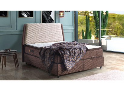 Bed ontwerp Bedden Luxe Bedden Bekleed Slaapkamermeubels Boxspring Bruin