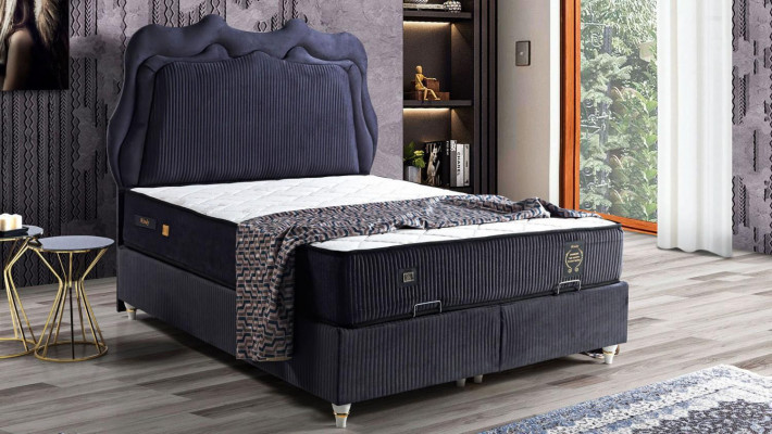 Bed ontwerp Bedden Luxe Bedden Gestoffeerde Slaapkamer Meubels Modern Zwart