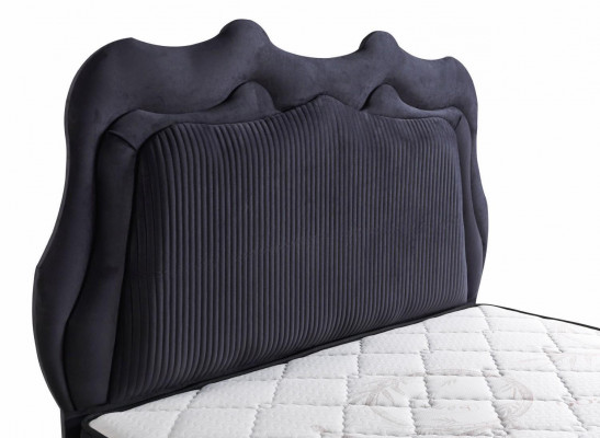 Bed ontwerp Bedden Luxe Bedden Gestoffeerde Slaapkamer Meubels Modern Zwart