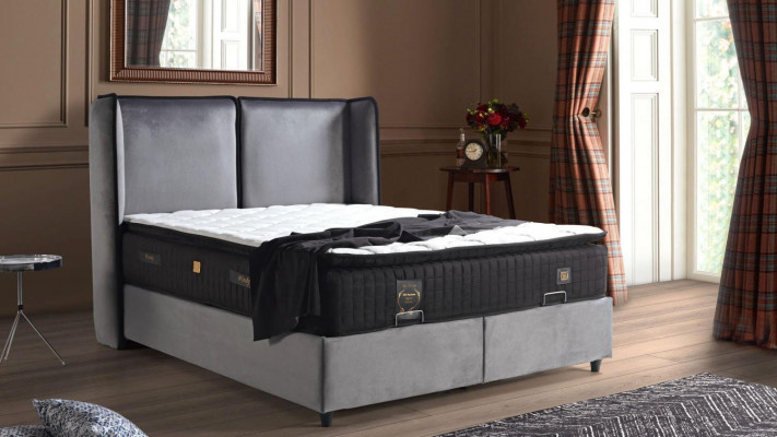 Bed-design bedden Luxe boxspring gestoffeerde slaapkamermeubels Nieuw Modern Zilver