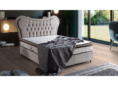 Bedontwerp Bedden Luxe Beige Gestoffeerde Slaapkamermeubelen Chesterfield 160x200
