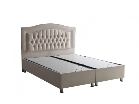 Bedden ontwerp Bedden Luxe Beige Bekleding Slaapkamer Meubels Zilver Chesterfield