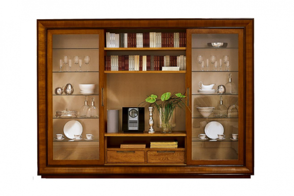 Woonkamerkast wandmeubel boekenplank vitrine XXL woonwanden Italiaanse meubels hout.