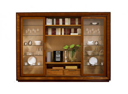 Woonkamerkast wandmeubel boekenplank vitrine XXL woonwanden Italiaanse meubels hout.