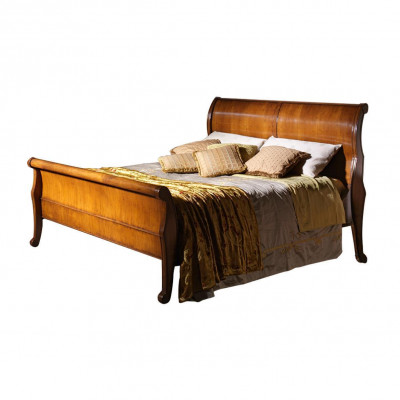 Bed Bruin Slaapkamer Houten meubels Textiel Design Hotelbedden Art Deco Stijl Nieuw