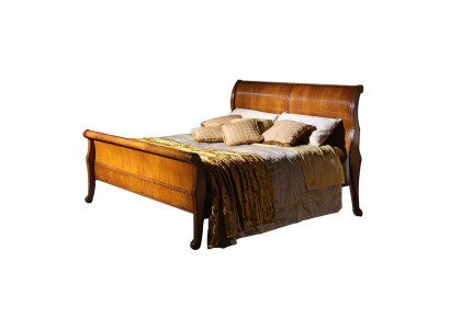 Bed Bruin Slaapkamer Houten meubels Textiel Design Hotelbedden Art Deco Stijl Nieuw