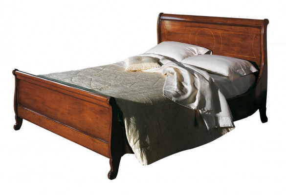 Klassiek gestoffeerd bed meubels slaapkamer bedden bruin 160x200cm massief hout nieuw