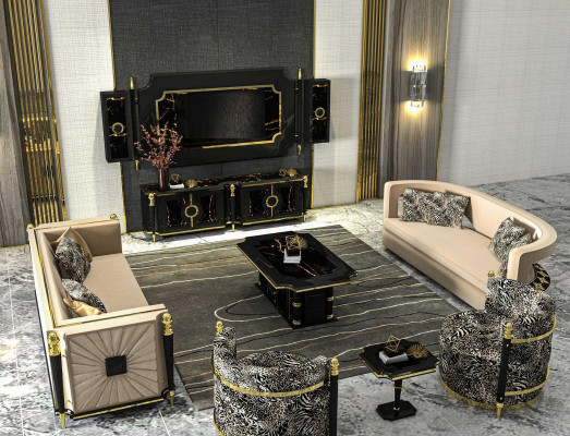 Klassieke bankstel 3+3 zits 2x fauteuil Luxe meubels Bankstel