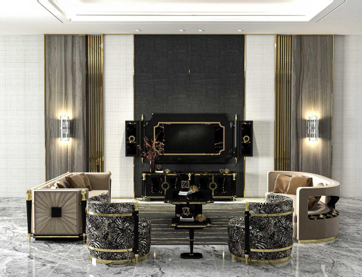 Klassieke bankstel 3+3 zits 2x fauteuil Luxe meubels Bankstel