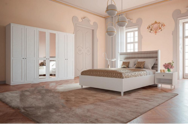 Slaapkamerset Bed 2x Nachtkastjes Kledingkast 4-delig Design Luxe