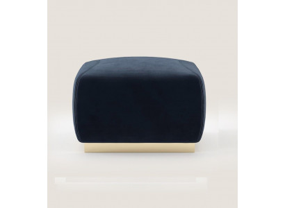 Ontwerper Luxe Blauwe Kruk Met Roestvrijstalen Rand Stoffen Bekleding Meubels Nieuw