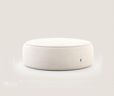 Witte luxe gestoffeerde kruk ronde kruk zitmeubel ontwerp stijlvol meubilair