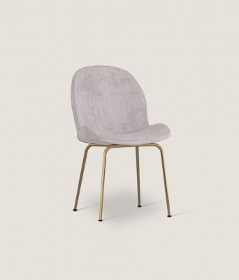 Lichtgrijze eetkamerstoel, ontwerper gestoffeerde stoelen, moderne eenzitters