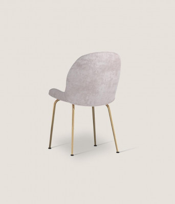 Lichtgrijze eetkamerstoel, ontwerper gestoffeerde stoelen, moderne eenzitters