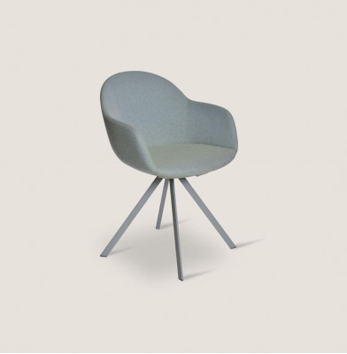 Grijze gestoffeerde fauteuil luxe textiel fauteuil eetkamer meubels stijlvol eenpersoons