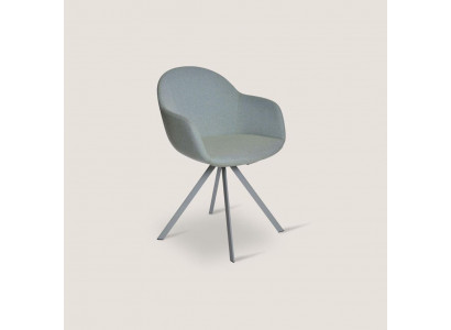 Grijze gestoffeerde fauteuil luxe textiel fauteuil eetkamer meubels stijlvol eenpersoons