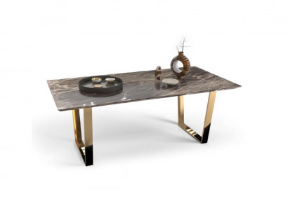 Rechthoekige luxe eettafel Designer tafels Roestvrijstalen poten Nieuw