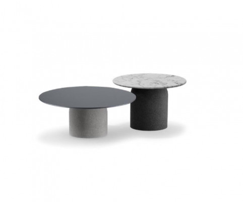 Designer Grijs Salontafel Set Luxe 2x Tafels Ronde Bijzettafels Nieuw