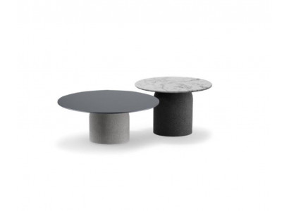Designer Grijs Salontafel Set Luxe 2x Tafels Ronde Bijzettafels Nieuw