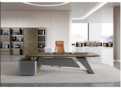 Luxe bureau, werktafel, hoekbureau, tafel, inrichting, meubels.