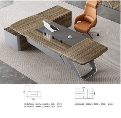 Luxe bureau, werktafel, hoekbureau, tafel, inrichting, meubels.