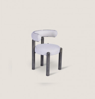 Ontwerper Witte Stoel Eetkamerstoelen Gestoffeerd Textiel Eenzitter Metalen Poten