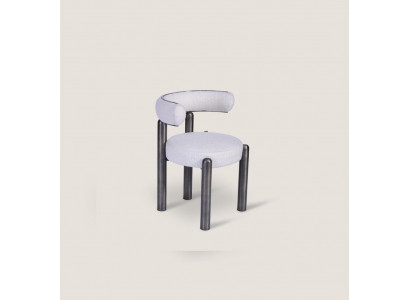 Ontwerper Witte Stoel Eetkamerstoelen Gestoffeerd Textiel Eenzitter Metalen Poten