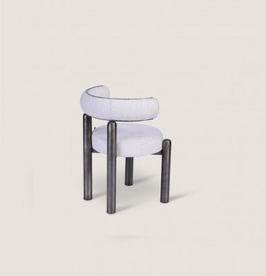 Ontwerper Witte Stoel Eetkamerstoelen Gestoffeerd Textiel Eenzitter Metalen Poten