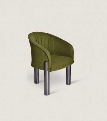 Luxe groene fauteuil met één zitplaats, moderne gestoffeerde stoel voor in de woonkamer.