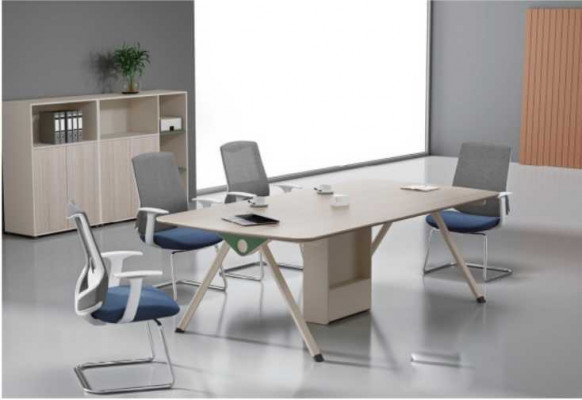 Conferentietafel hout kantoormeubilair ontwerp tafel inrichting thuiskantoor