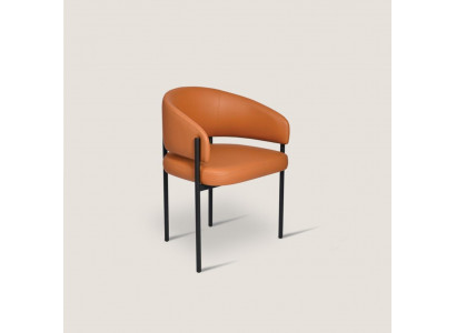 Oranje luxe stoel Moderne eetkamerstoelen Gestoffeerd kunstleer meubels