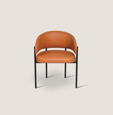 Oranje luxe stoel Moderne eetkamerstoelen Gestoffeerd kunstleer meubels