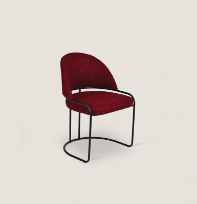 Rode designerstoel gestoffeerde eenzitter textiel eetkamer luxe stoelen