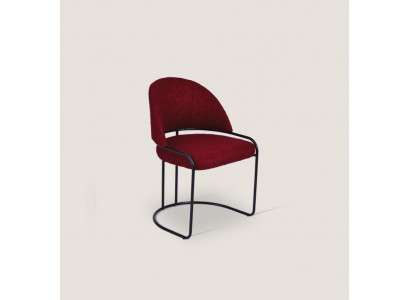 Rode designerstoel gestoffeerde eenzitter textiel eetkamer luxe stoelen