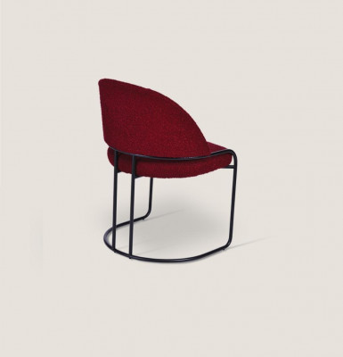 Rode designerstoel gestoffeerde eenzitter textiel eetkamer luxe stoelen