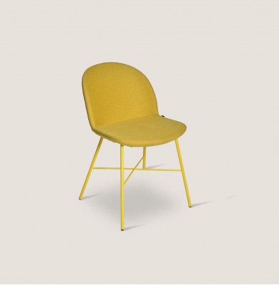 Gele stoel eetkamer zitting luxe designer textielstoelen zitmeubel