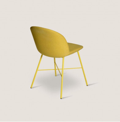Gele stoel eetkamer zitting luxe designer textielstoelen zitmeubel