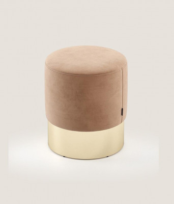 Beige voetenbankje Ontwerper Poef Bijzettafel Poef Beklede Zitmeubelen Textiel
