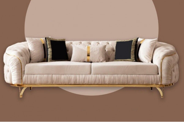 Chesterfield bankstel 3-zits design gestoffeerde bankstel set