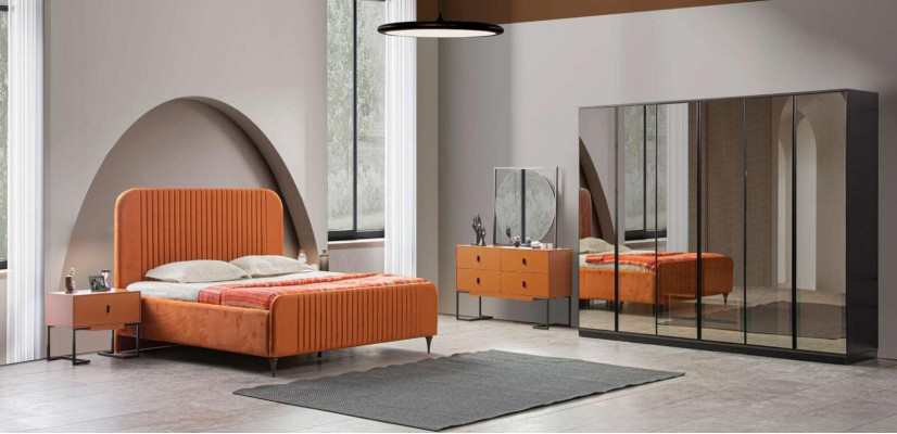 Compleet slaapkamerbed 2x nachtkastjes 5-delige set Moderne luxe Nieuw