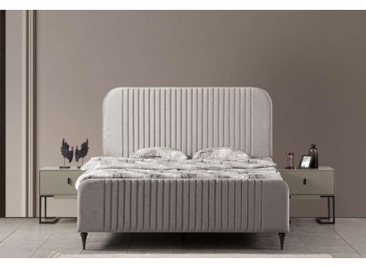 Bed 2x Nightstands 3-piece Bedroom Set Design Luxury Modern  Bed 2x Nachtkastjes 3-delige Slaapkamerset Ontwerp Luxe Modern