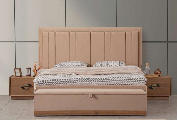 Slaapkamer Bed 180x200 2x Nachtkastjes 3-delig set Luxe Modern