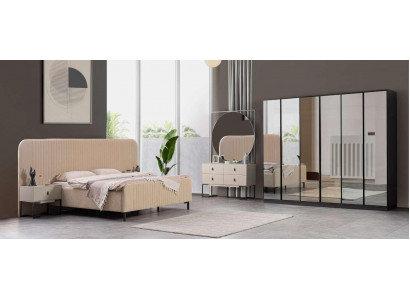 Slaapkamerset Bed 2x Nachtkastjes Kaptafel Designer Meubels 5-delig.